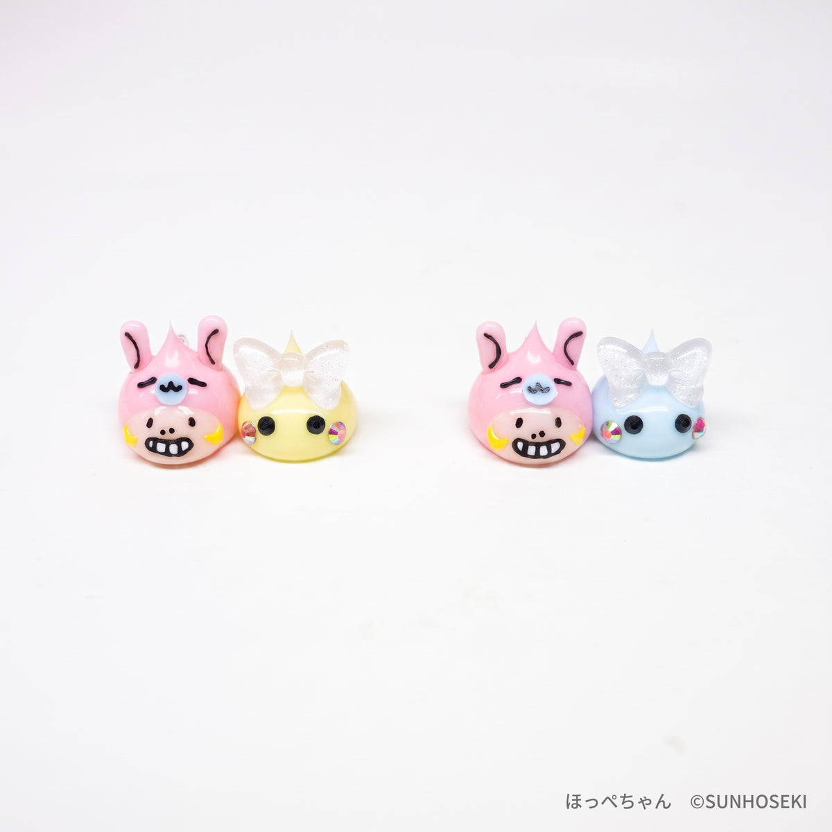 仲良しミニモちゃんデカほっぺちゃんキーホルダー（2色アソート）